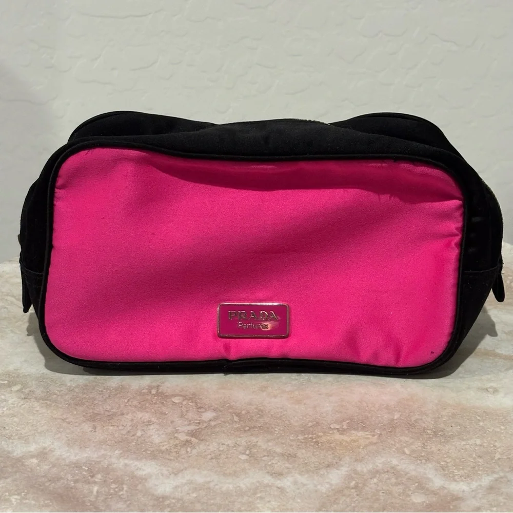 Prada parfums zip around cosmetic bag